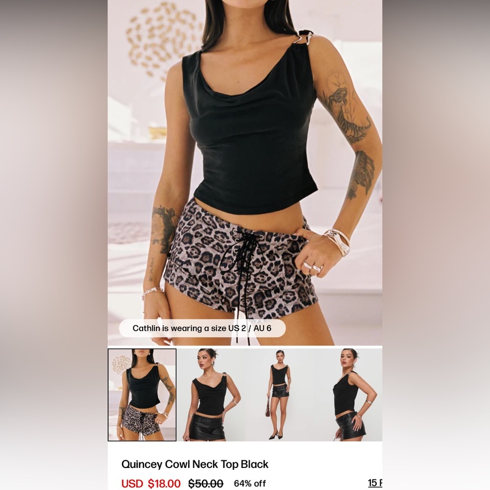 NWT - Quincey Cowl Neck Top Black